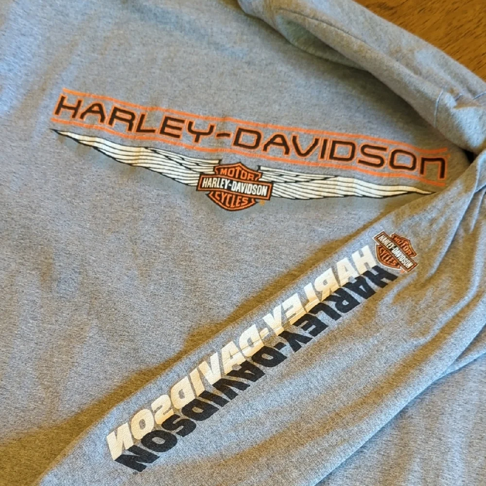 Harley-Davidson Gray Tee with Orange and Black Logo - Picture 3 of 7